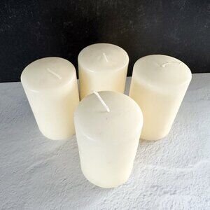 IKEA White Pillar Candles, Unscented, Set of 4